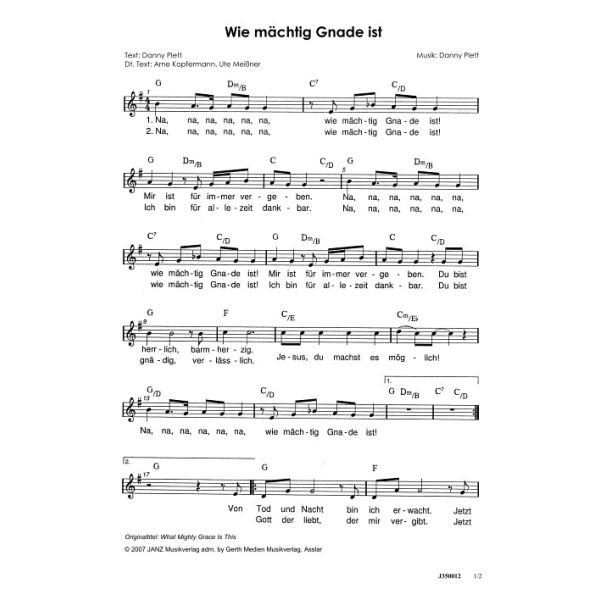 Produktbild des Artikels Wie mächtig Gnade ist / What Mighty Grace Is This (Noten - Download)