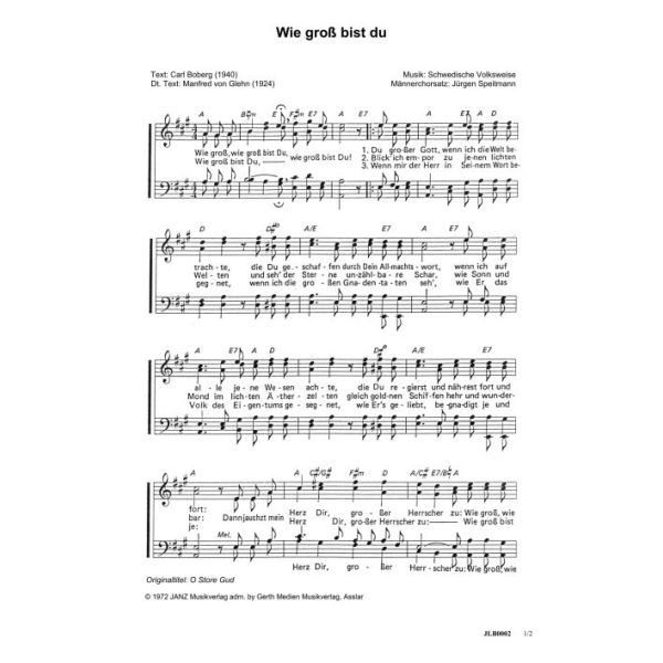 Produktbild - Wie groß bist du / O Store God