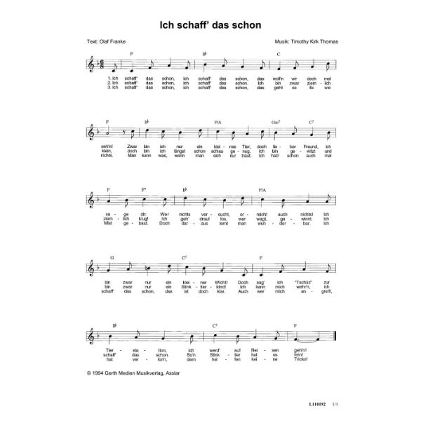 Ich schaff' das schon (Noten Download) gerth.de
