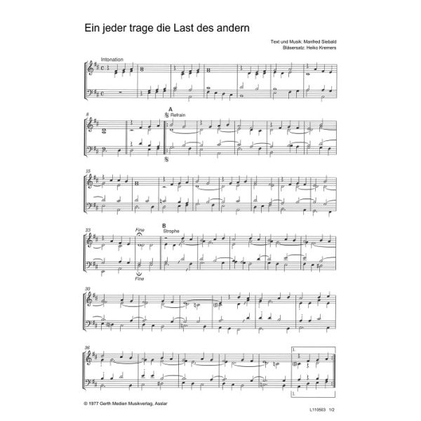 Produktbild - Ein jeder trage die Last des andern