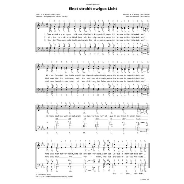 Produktbild des Artikels Einst strahlt ewiges Licht / At The End Of The Road (Noten - Download)