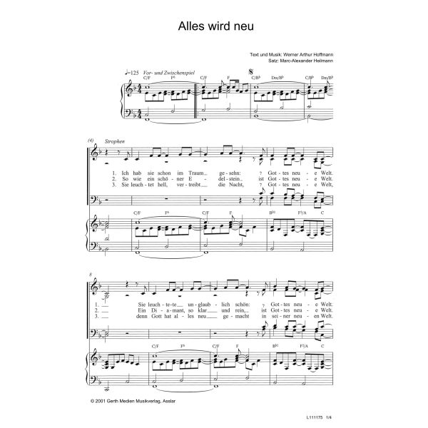 Produktbild des Artikels Alles wird neu (Noten - Download)