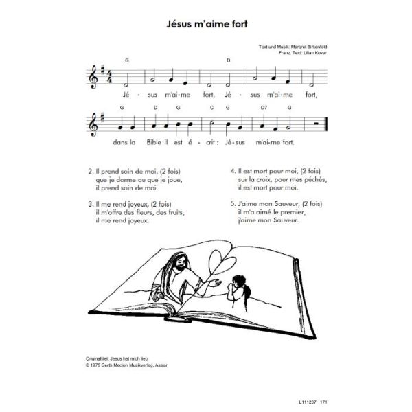 Produktbild des Artikels Jésus m'aime fort / Jesus hat mich lieb (Noten - Download)