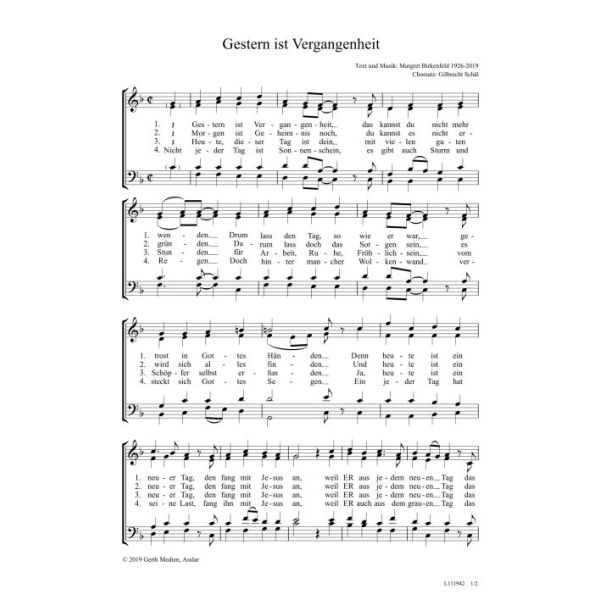 Produktbild des Artikels Gestern ist Vergangenheit (Noten - Download)