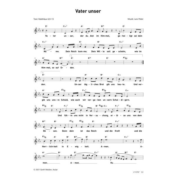 Produktbild des Artikels Vater unser (Noten - Download)