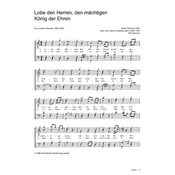 Produktbild - Lobe den Herren, den mächtigen König der Ehren
