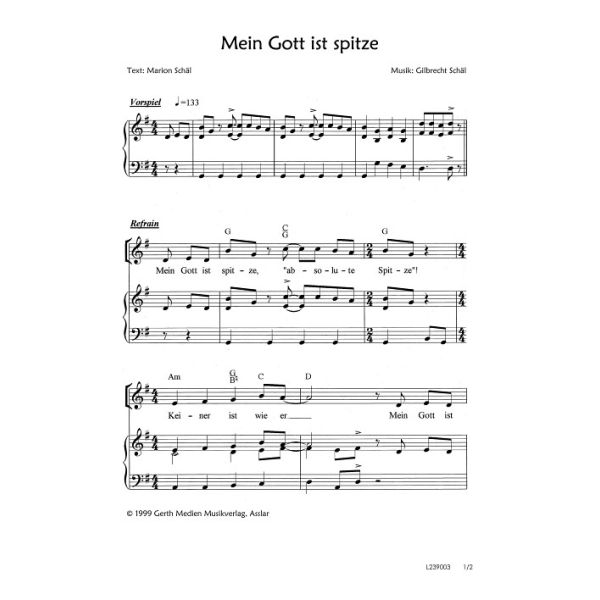 Produktbild des Artikels Mein Gott ist spitze (Noten - Download)