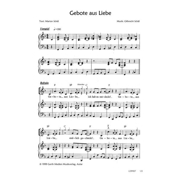Produktbild des Artikels Gebote aus Liebe (Noten - Download)