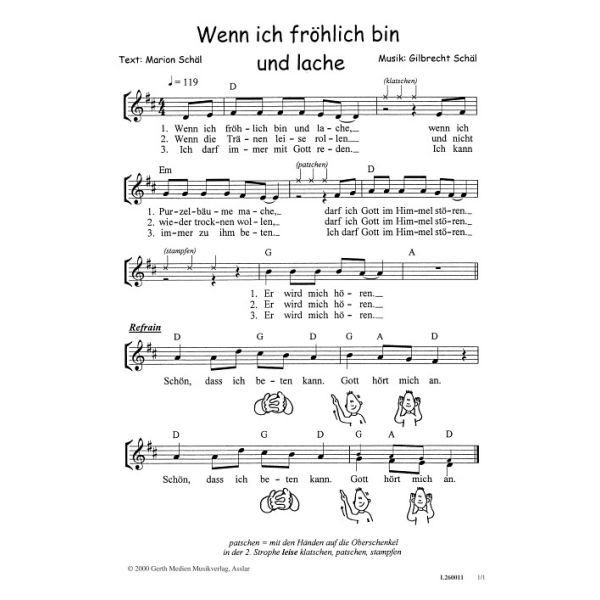 Produktbild des Artikels Wenn ich fröhlich bin und lache (Noten - Download)