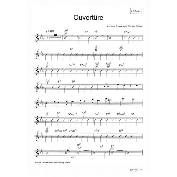 Produktbild des Artikels Ouvertüre (nach Morgenglanz der Ewigkeit) (GITARRE ) (Noten - Download)