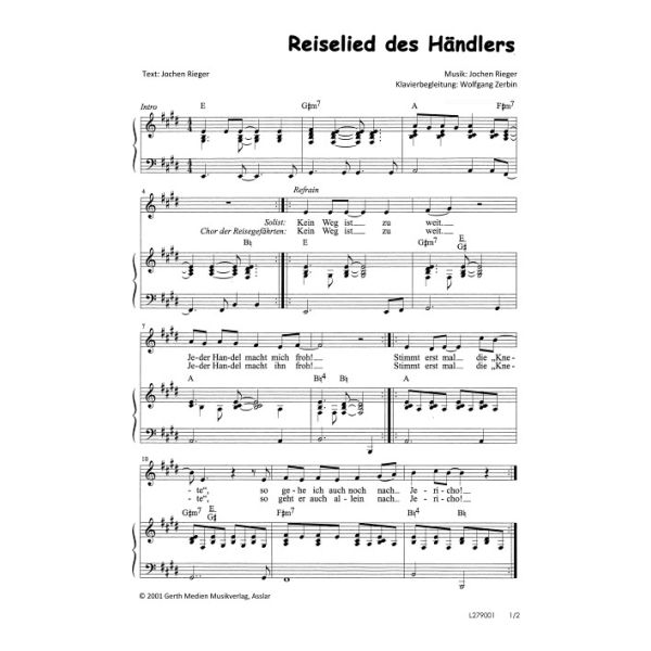 Produktbild des Artikels Reiselied des Händlers (Noten - Download)