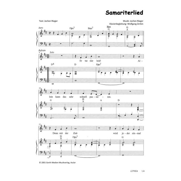 Produktbild des Artikels Samariterlied (Noten - Download)