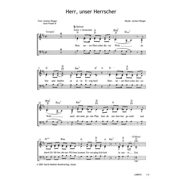 Produktbild des Artikels Herr, unser Herrscher (Noten - Download)