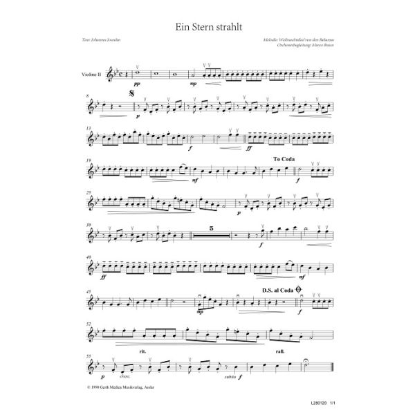 Produktbild des Artikels Ein Stern strahlt (Violine II) (Noten - Download)