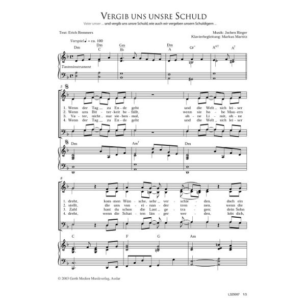 Produktbild des Artikels Vergib uns unsre Schuld (Noten - Download)