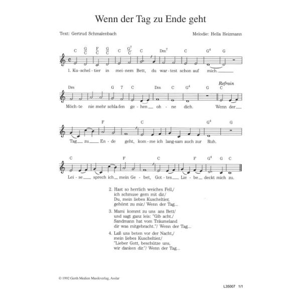 Produktbild des Artikels Wenn der Tag zu Ende geht (Noten - Download)
