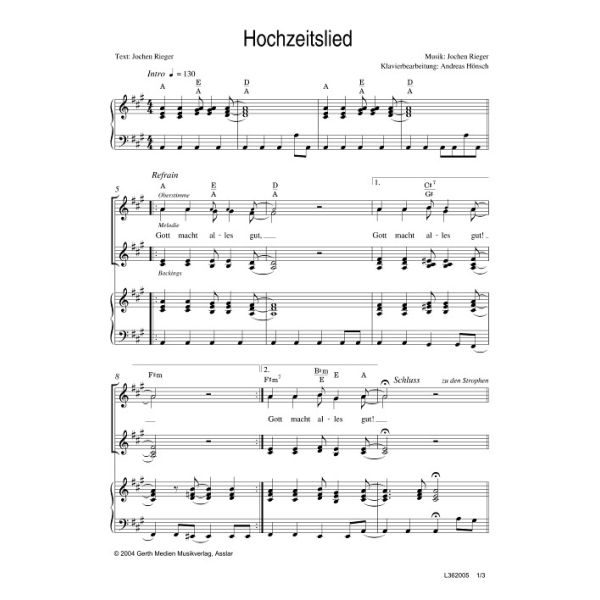 Produktbild - Hochzeitslied