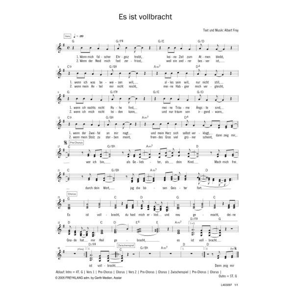 Produktbild des Artikels Es ist vollbracht (Noten - Download)