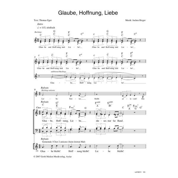 Produktbild - Glaube, Hoffnung, Liebe