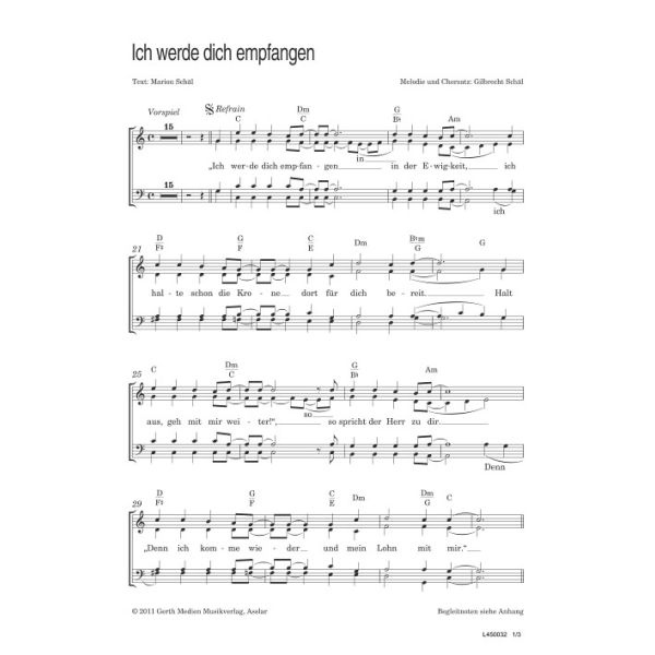 Produktbild des Artikels Ich werde dich empfangen (Noten - Download)