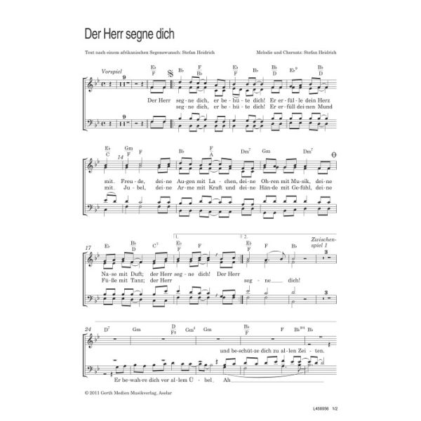 Produktbild des Artikels Der Herr segne dich (Noten - Download)