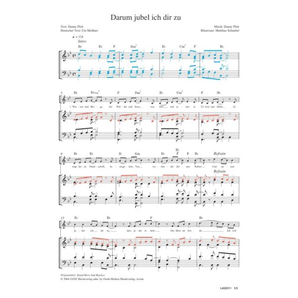 Produktbild des Artikels Darum jubel' ich Dir zu / Stand Here And Rejoice (Noten - Download)