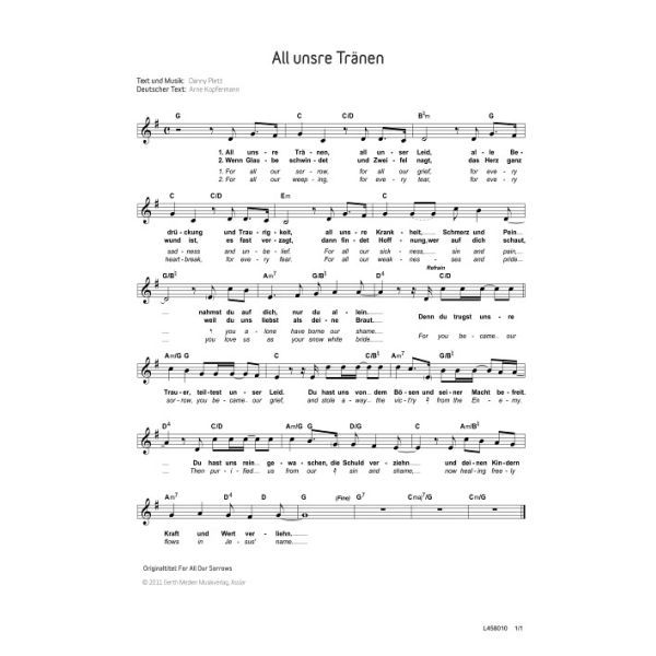 Produktbild des Artikels All unsre Tränen / For All Our Sorrows (Noten - Download)