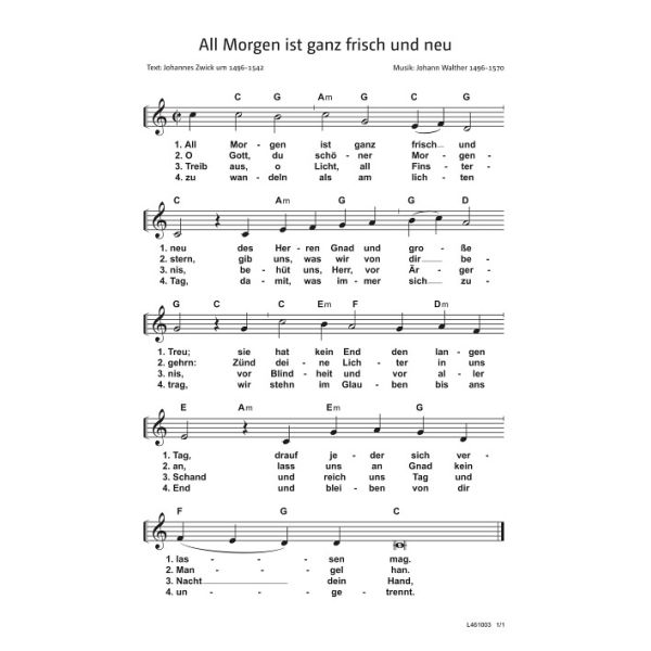 Produktbild des Artikels All Morgen ist ganz frisch und neu (Noten - Download)