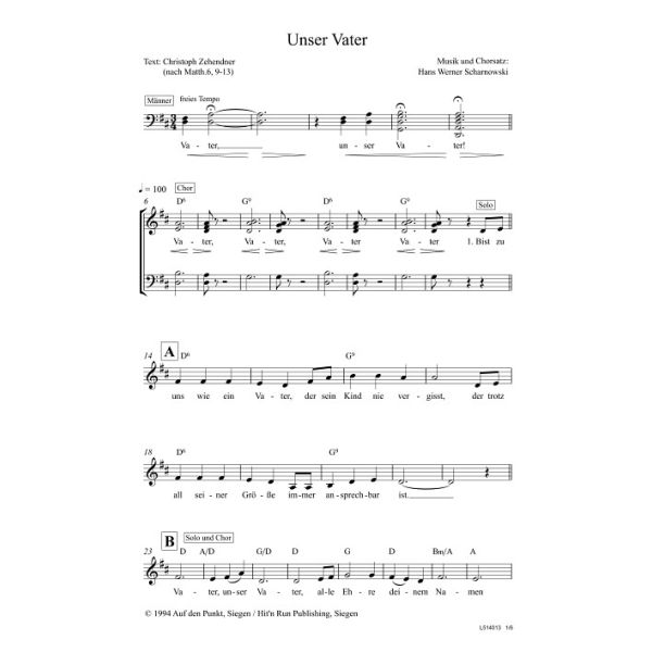 Produktbild des Artikels Unser Vater (Noten - Download)