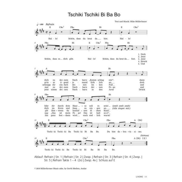 Produktbild des Artikels Tschiki Tschiki bi ba bo (Noten - Download)