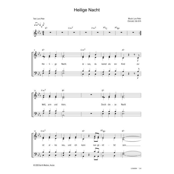 Produktbild des Artikels Heilige Nacht (Noten - Download)