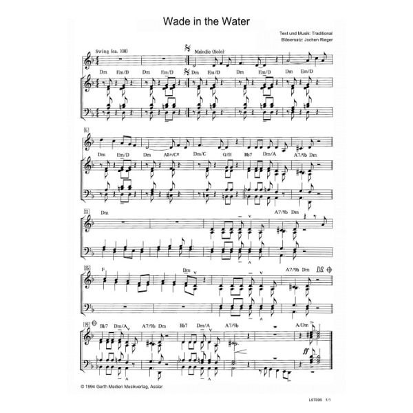 Produktbild des Artikels Wade in the Water (Noten - Download)