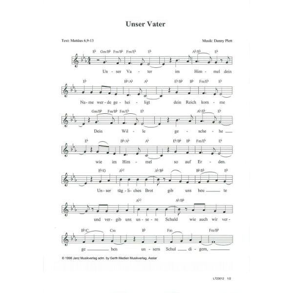 Produktbild des Artikels Unser Vater (Noten - Download)