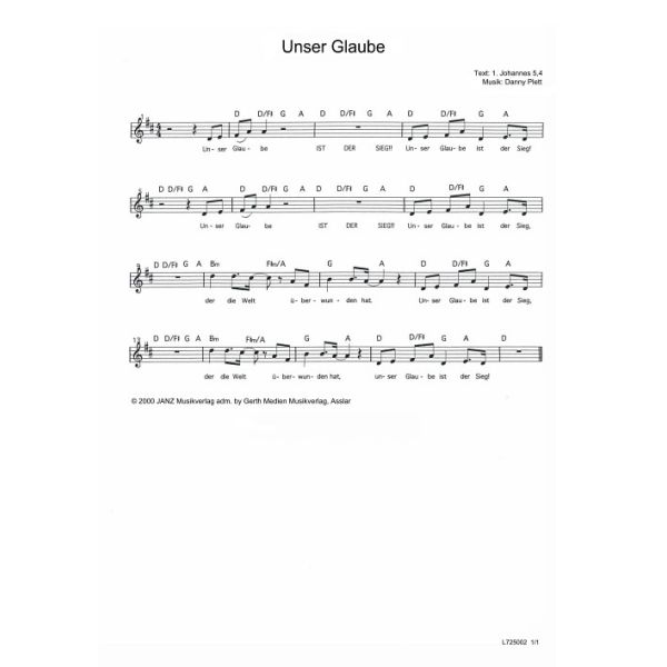 Produktbild des Artikels Unser Glaube (Noten - Download)