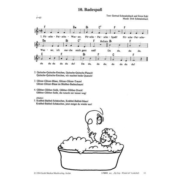 Produktbild des Artikels Badespaß (Noten - Download)