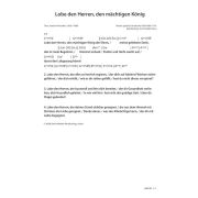 Produktbild des Artikels Noten - Download, Lobe den Herren, den mächtigen König der Ehren