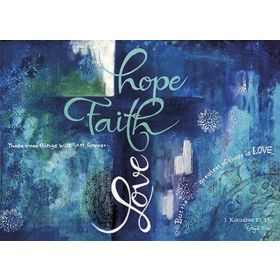Postkarten: Hope - Faith - Love, 4 Stück