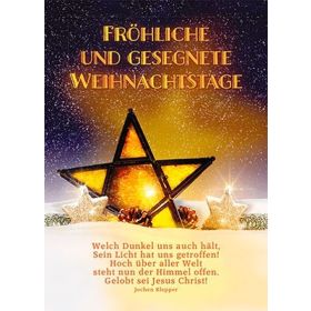 Postkarten: Fröhliche und gesegnete Weihnachtstage, 12 Stück