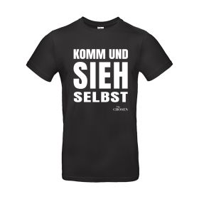 Produktbild des Artikels Kleidung T-Shirt "Komm und sieh selbst" - schwarz