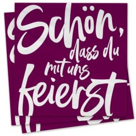 Produktbild des Artikels  Servietten - Schön, dass du mit uns feierst (beerenrot)