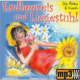 Erdbeereis und Liegestuhl