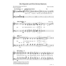 Produktbild des Artikels Die Majestät und Ehre deines Namens / The Majesty and Glory of Your Name (Noten - Download)