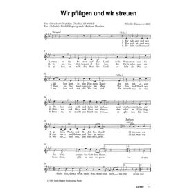 Produktbild des Artikels Noten - Download Wir pflügen und wir streuen
