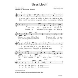 Produktbild des Artikels Üses Liecht / Unser Licht (Noten - Download)