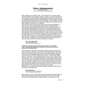 Produktbild des Artikels Petrus - Vertrauenssache (Erzählertext) (Noten - Download)