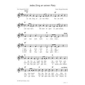 Produktbild des Artikels Jeden Ding an seinen Platz (Noten - Download)